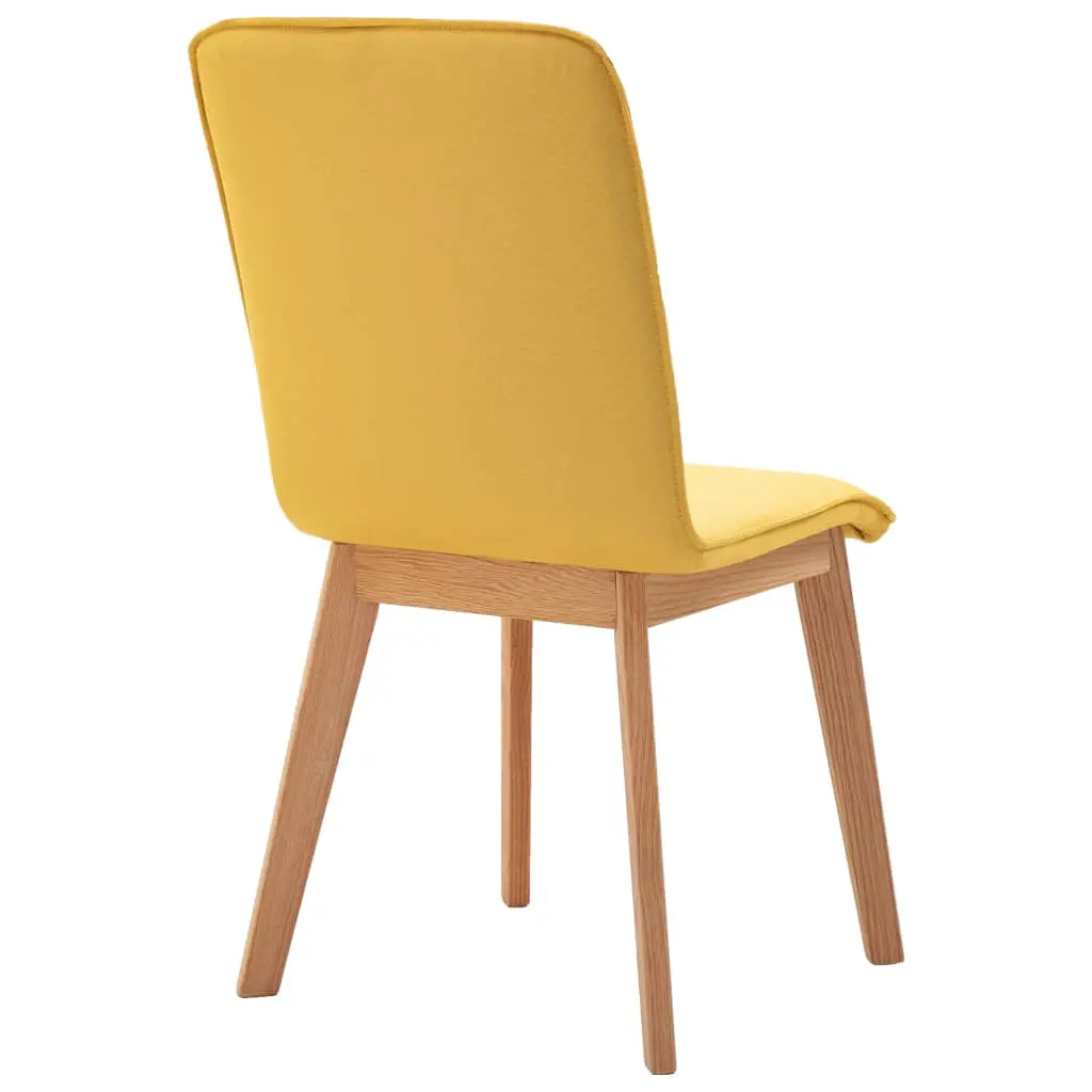 vidaXL Dining Chairs 6 pcs Yellow Fabric