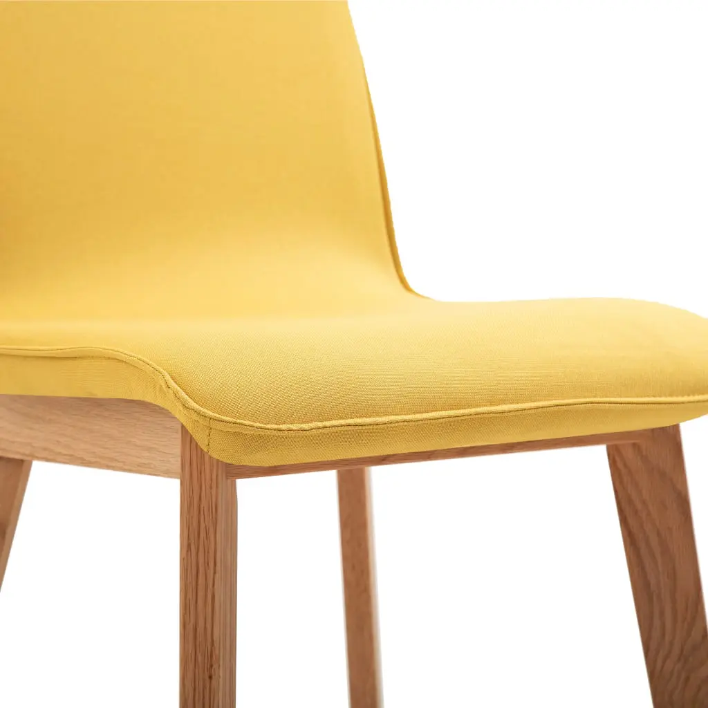 vidaXL Dining Chairs 6 pcs Yellow Fabric