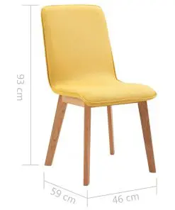 vidaXL Dining Chairs 6 pcs Yellow Fabric