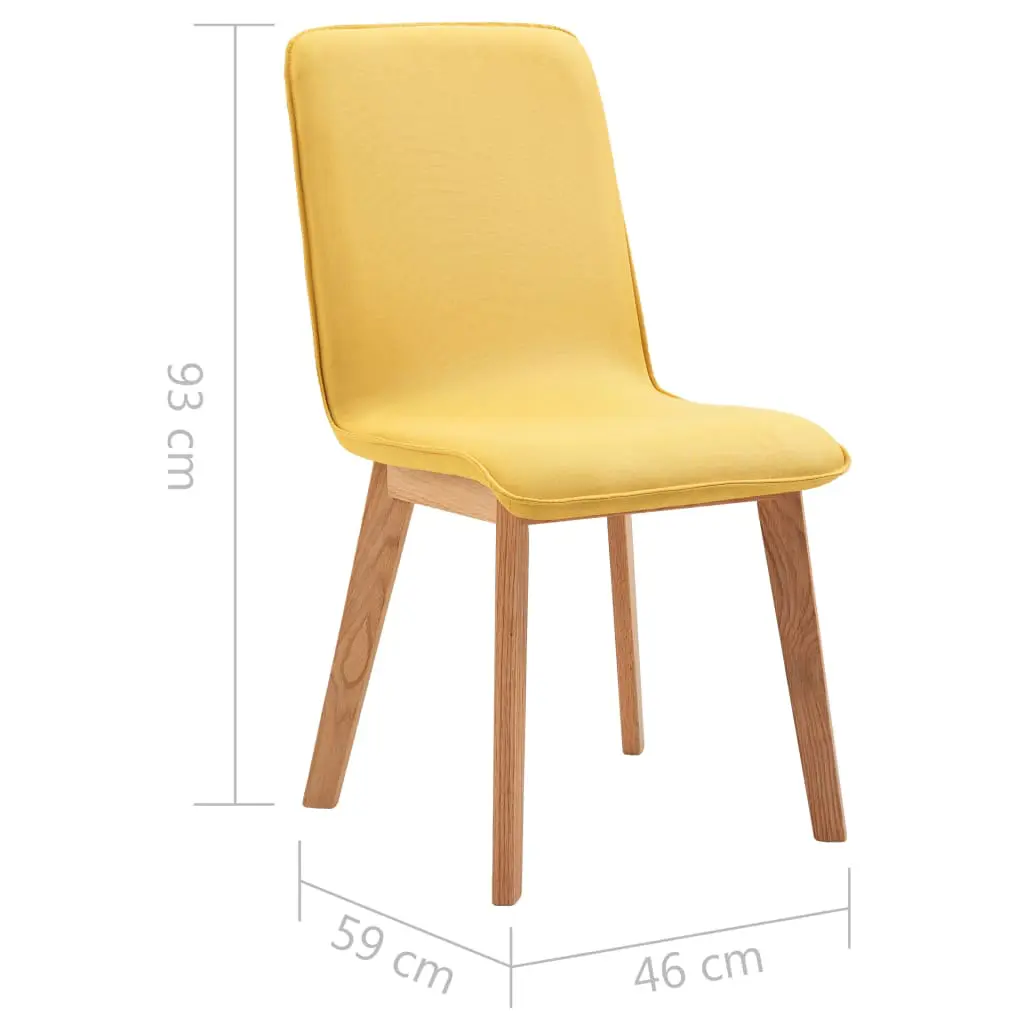 vidaXL Dining Chairs 6 pcs Yellow Fabric