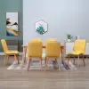 vidaXL Dining Chairs 6 pcs Yellow Fabric