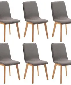 vidaXL Dining Chairs 6 pcs Taupe Fabric