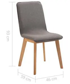 vidaXL Dining Chairs 6 pcs Taupe Fabric
