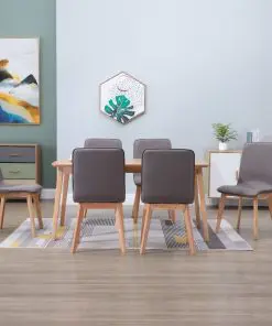 vidaXL Dining Chairs 6 pcs Taupe Fabric