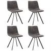 vidaXL Dining Chairs 4 pcs Brown Faux Leather