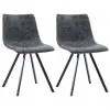 vidaXL Dining Chairs 2 pcs Black Faux Leather