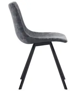 vidaXL Dining Chairs 2 pcs Black Faux Leather