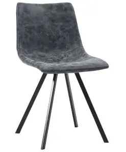 vidaXL Dining Chairs 4 pcs Black Faux Leather