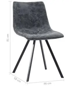 vidaXL Dining Chairs 4 pcs Black Faux Leather