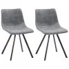 vidaXL Dining Chairs 2 pcs Grey Faux Leather