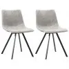 vidaXL Dining Chairs 2 pcs Light Grey Faux Leather