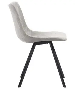 vidaXL Dining Chairs 2 pcs Light Grey Faux Leather