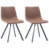 vidaXL Dining Chairs 2 pcs Medium Brown Faux Leather