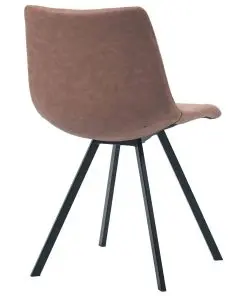 vidaXL Dining Chairs 2 pcs Medium Brown Faux Leather