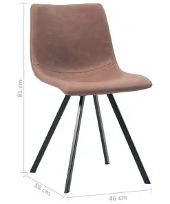 vidaXL Dining Chairs 2 pcs Medium Brown Faux Leather