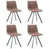 vidaXL Dining Chairs 4 pcs Medium Brown Faux Leather