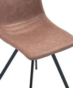 vidaXL Dining Chairs 4 pcs Medium Brown Faux Leather