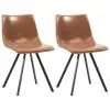 vidaXL Dining Chairs 2 pcs Cognac Faux Leather