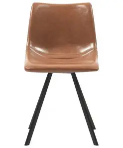 vidaXL Dining Chairs 2 pcs Cognac Faux Leather