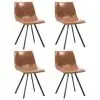 vidaXL Dining Chairs 4 pcs Cognac Faux Leather