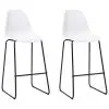 vidaXL Bar Chairs 2 pcs White Plastic