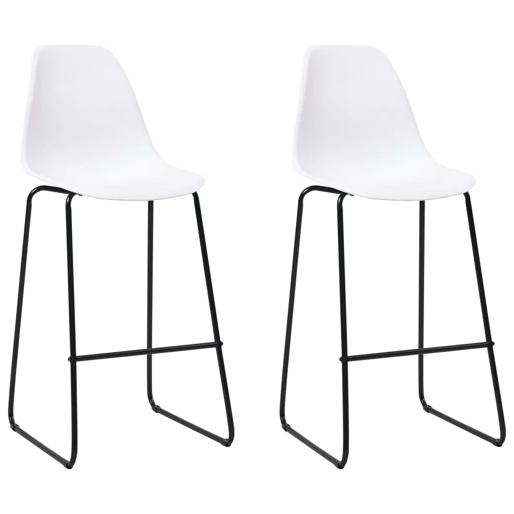 vidaXL Bar Chairs 2 pcs White Plastic