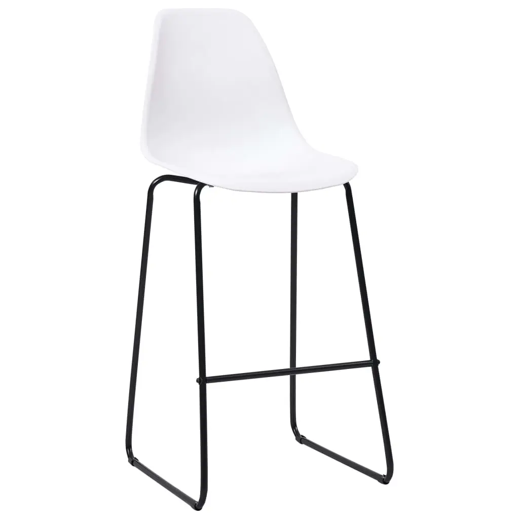 vidaXL Bar Chairs 2 pcs White Plastic