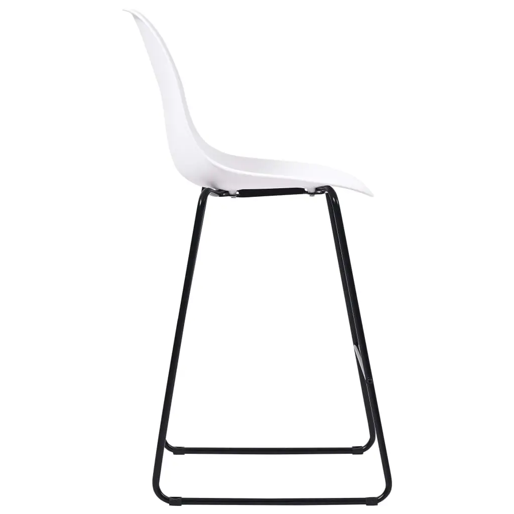 vidaXL Bar Chairs 2 pcs White Plastic