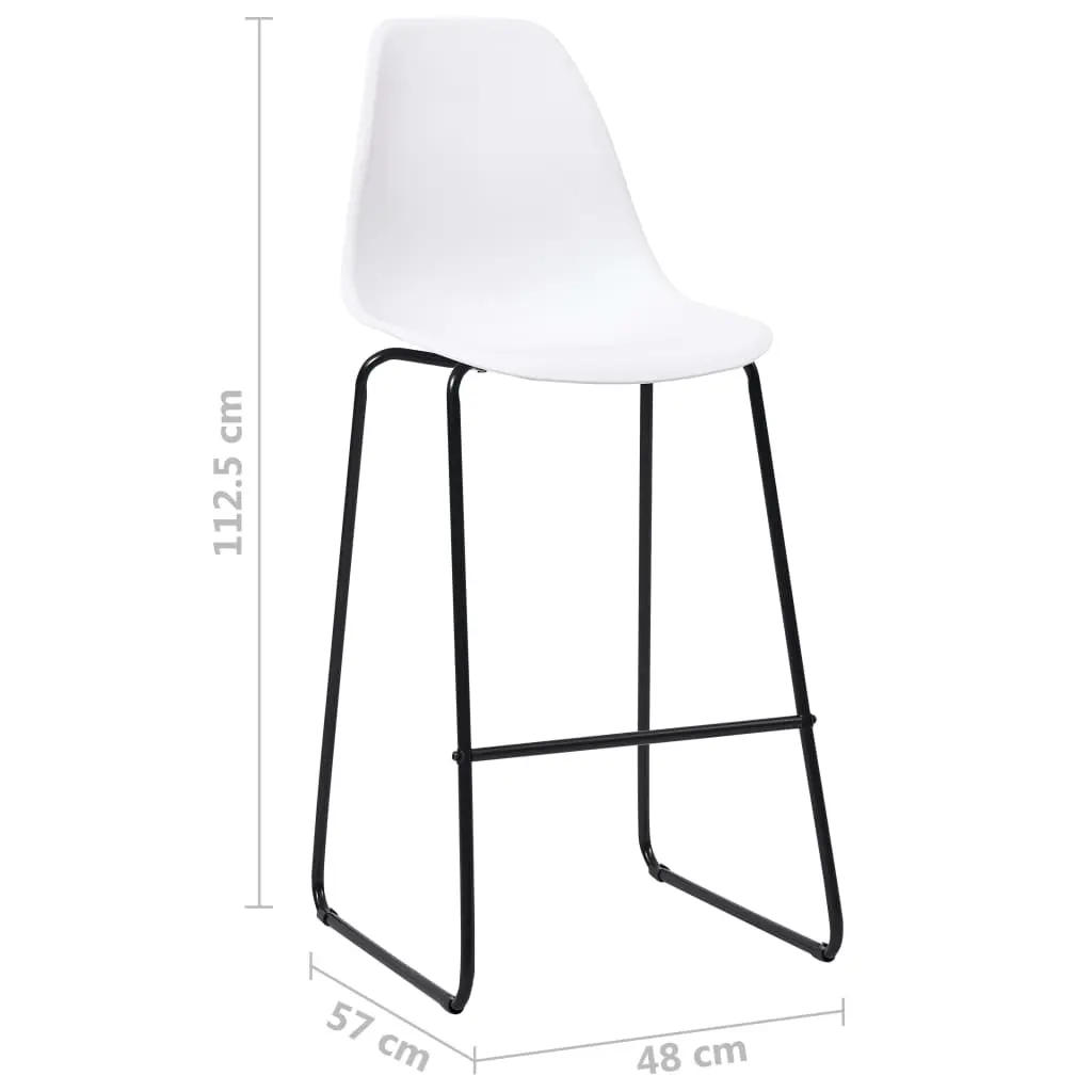 vidaXL Bar Chairs 2 pcs White Plastic