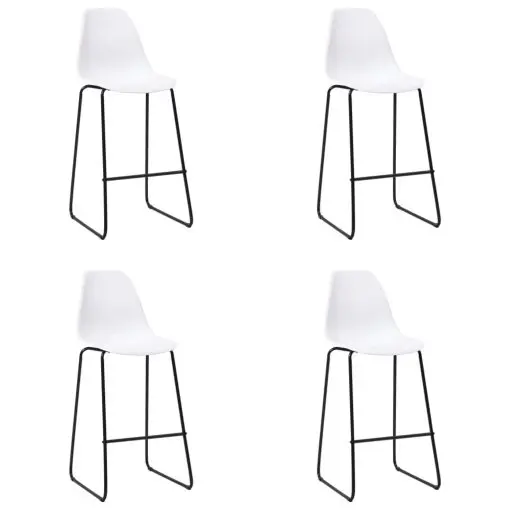 vidaXL Bar Chairs 4 pcs White Plastic