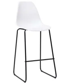 vidaXL Bar Chairs 4 pcs White Plastic