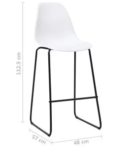 vidaXL Bar Chairs 4 pcs White Plastic