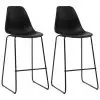 vidaXL Bar Chairs 2 pcs Black Plastic