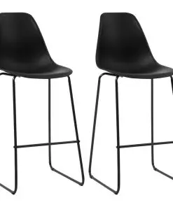 vidaXL Bar Chairs 2 pcs Black Plastic