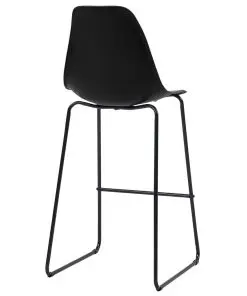 vidaXL Bar Chairs 2 pcs Black Plastic