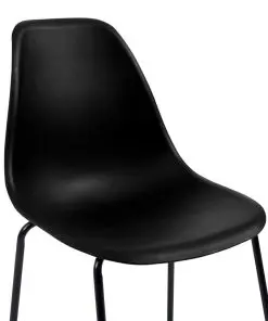 vidaXL Bar Chairs 2 pcs Black Plastic