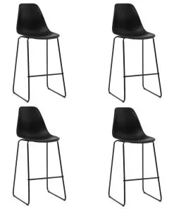 vidaXL Bar Chairs 4 pcs Black Plastic