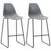 vidaXL Bar Chairs 2 pcs Grey Plastic