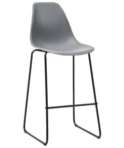 vidaXL Bar Chairs 2 pcs Grey Plastic