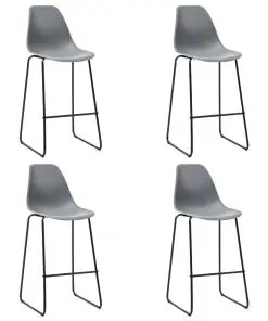 vidaXL Bar Chairs 4 pcs Grey Plastic