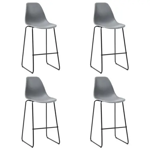 vidaXL Bar Chairs 4 pcs Grey Plastic