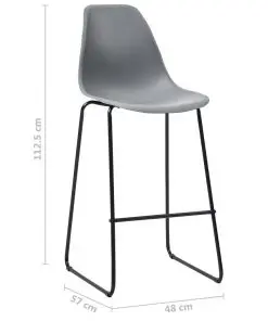 vidaXL Bar Chairs 4 pcs Grey Plastic