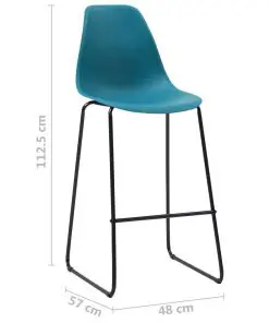 vidaXL Bar Chairs 4 pcs Turqoise Plastic