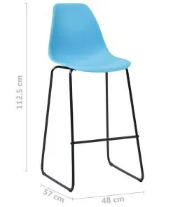 vidaXL Bar Chairs 2 pcs Blue Plastic