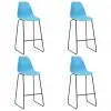 vidaXL Bar Chairs 4 pcs Blue Plastic