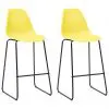 vidaXL Bar Chairs 2 pcs Yellow Plastic