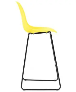 vidaXL Bar Chairs 2 pcs Yellow Plastic