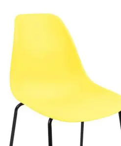 vidaXL Bar Chairs 2 pcs Yellow Plastic