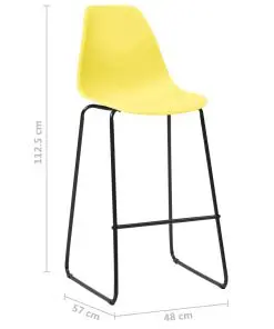 vidaXL Bar Chairs 2 pcs Yellow Plastic