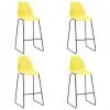vidaXL Bar Chairs 4 pcs Yellow Plastic